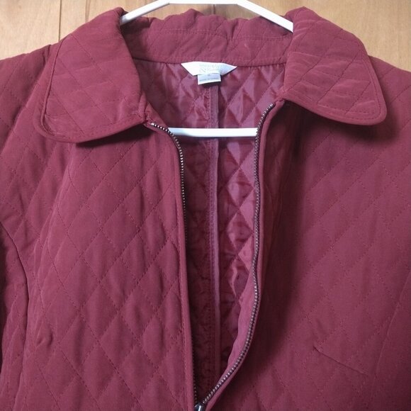 Christopher & Banks Women's Small Long Sleeve Red Zip Up Quilted Jacket - Picture 4 of 5